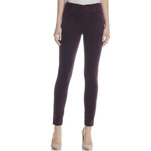 J BRAND Maria Velvet High Rise Skinny Jeans Pants Womens 25 Purple Aubergine